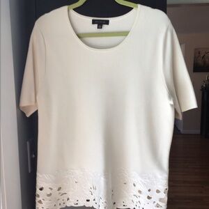 New without tags off white top embroidered on the bottom